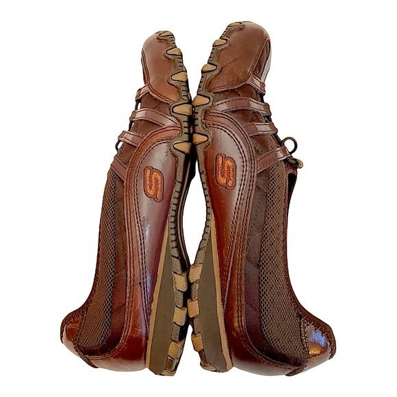 Skechers Women’s Slip-Ons Elastic Bungee Pull Laces Sz 7.5 USA Brown - Picture 11 of 12